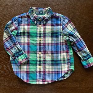 RALPH LAUREN 24 months long sleeve button down plaid shirt toddler kids